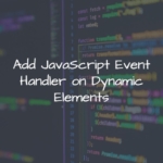Add JavaScript Event Handler